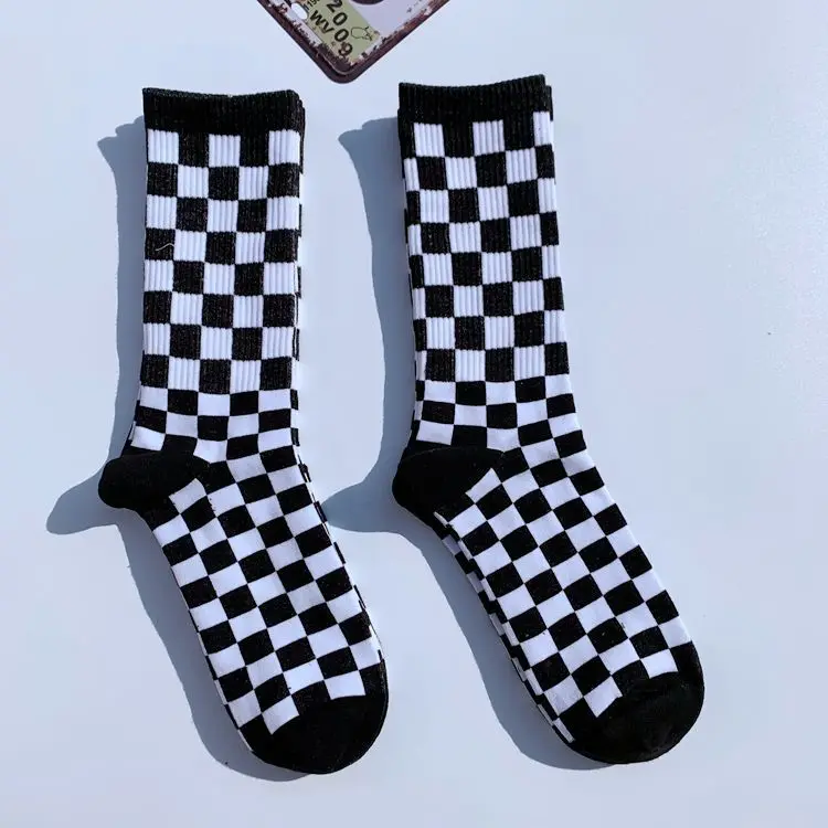 Skarpetki w szachownicę unisex streetwear 9