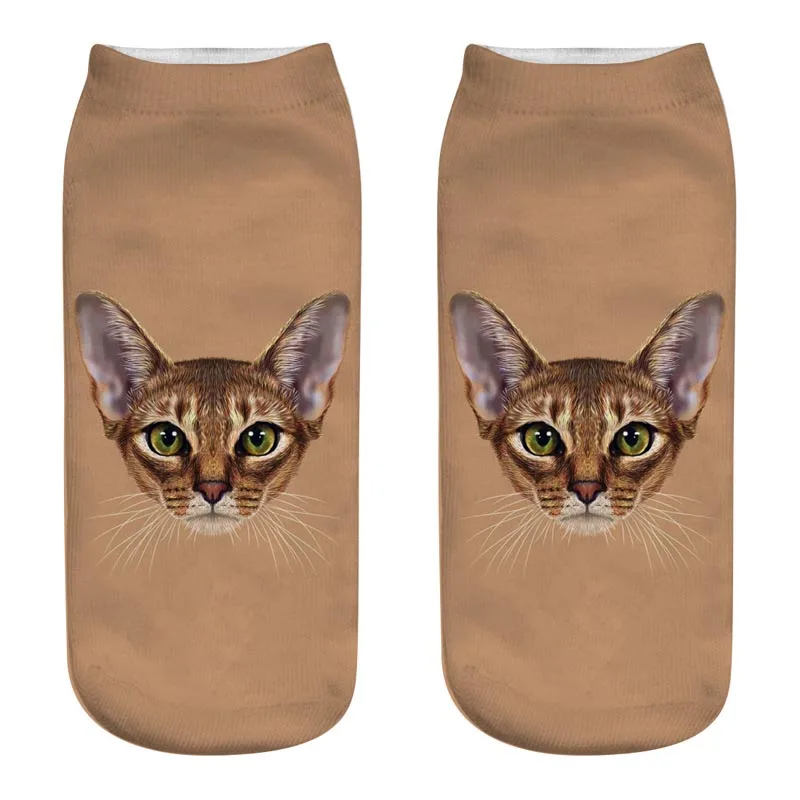 Skarpetki z kotem 3D unisex — kolorowe, zabawne wzory Czerwony