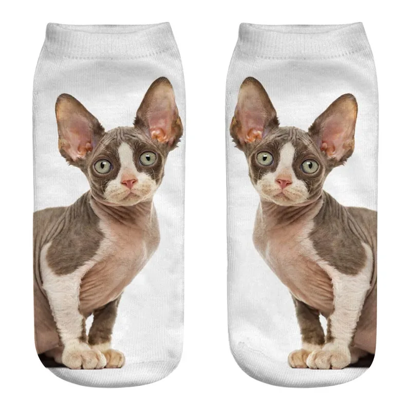 Skarpetki z kotem 3D unisex — kolorowe, zabawne wzory Kolba