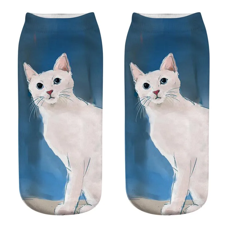 Skarpetki z kotem 3D unisex — kolorowe, zabawne wzory Wielo