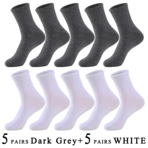 Skarpety męskie bawełniane wysokie zestaw 5 i 10 par 5p darkgrey 5pwhite