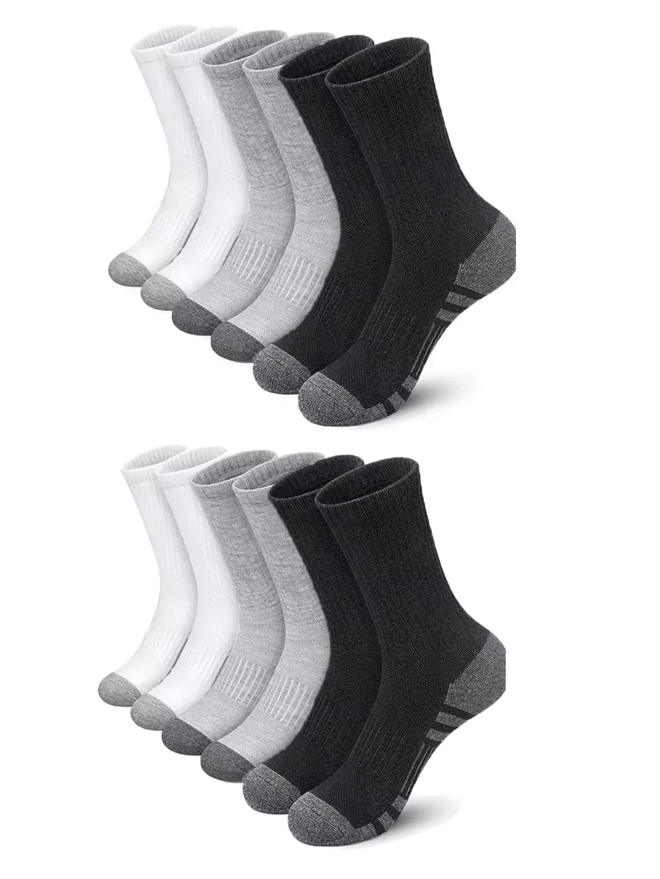 Skarpety sportowe męskie zestaw wielopak antypoślizgowe 12pairs
