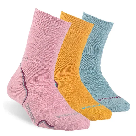 Skarpety trekkingowe z wełny merino, ciepłe na zimę 3 pair mix color1