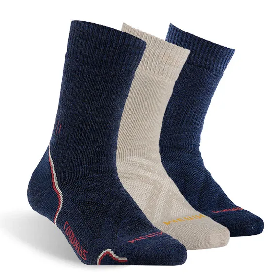 Skarpety trekkingowe z wełny merino, ciepłe na zimę 3 pair mix color2