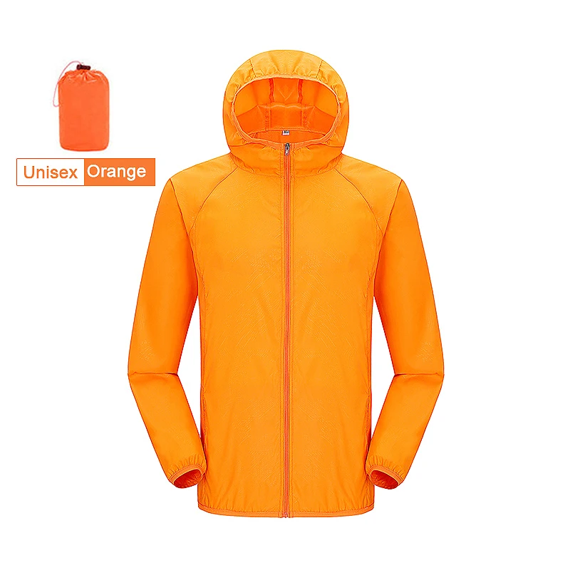 Składana kurtka przeciwdeszczowa unisex z ochroną UV Pomarańczowy