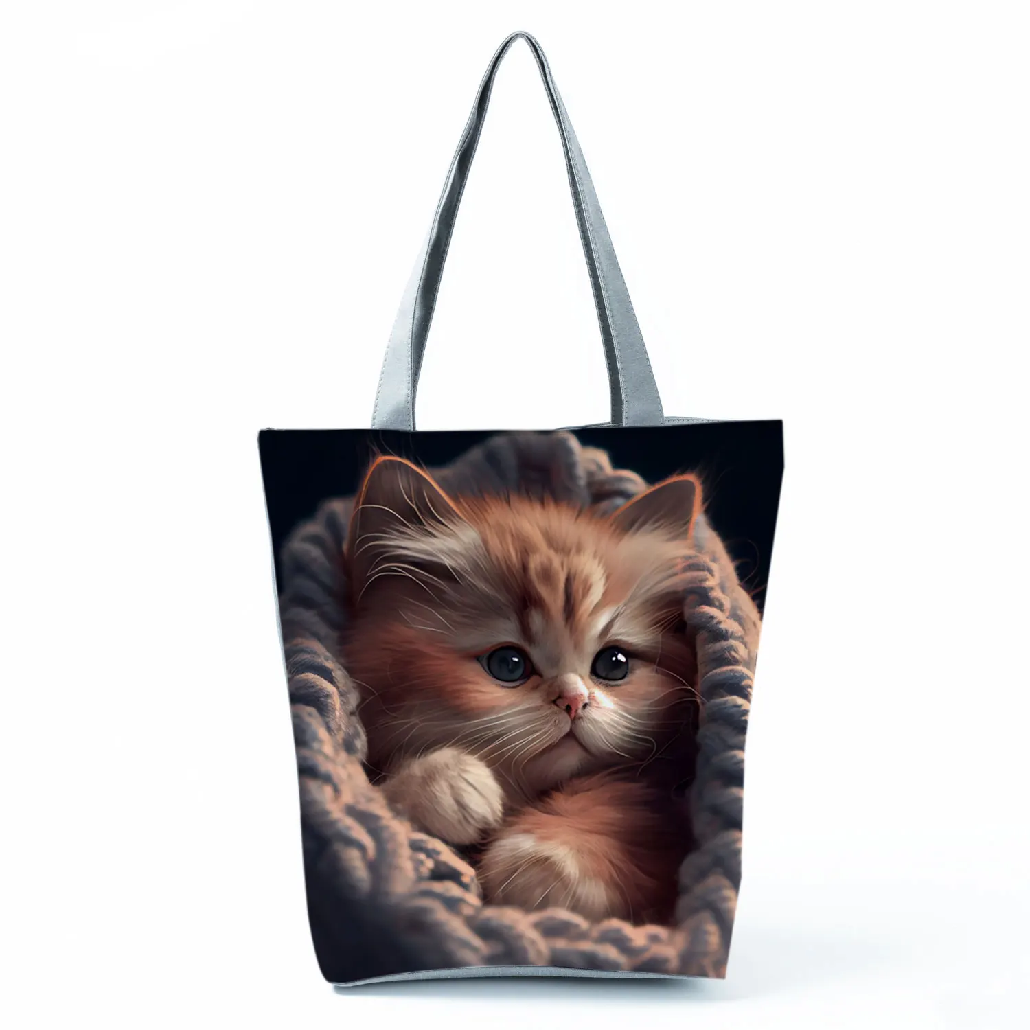 Składana torba na zakupy z kotem pojemna torba shopper Hl9533 cat tote