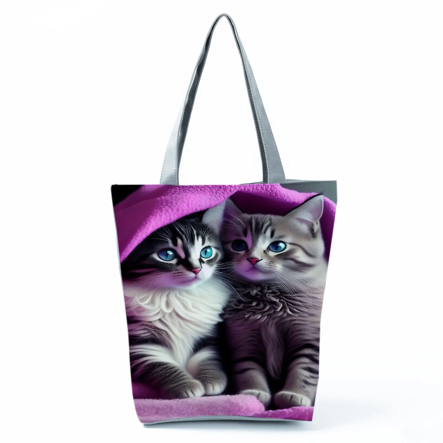 Składana torba na zakupy z kotem pojemna torba shopper Hl9534 cat tote