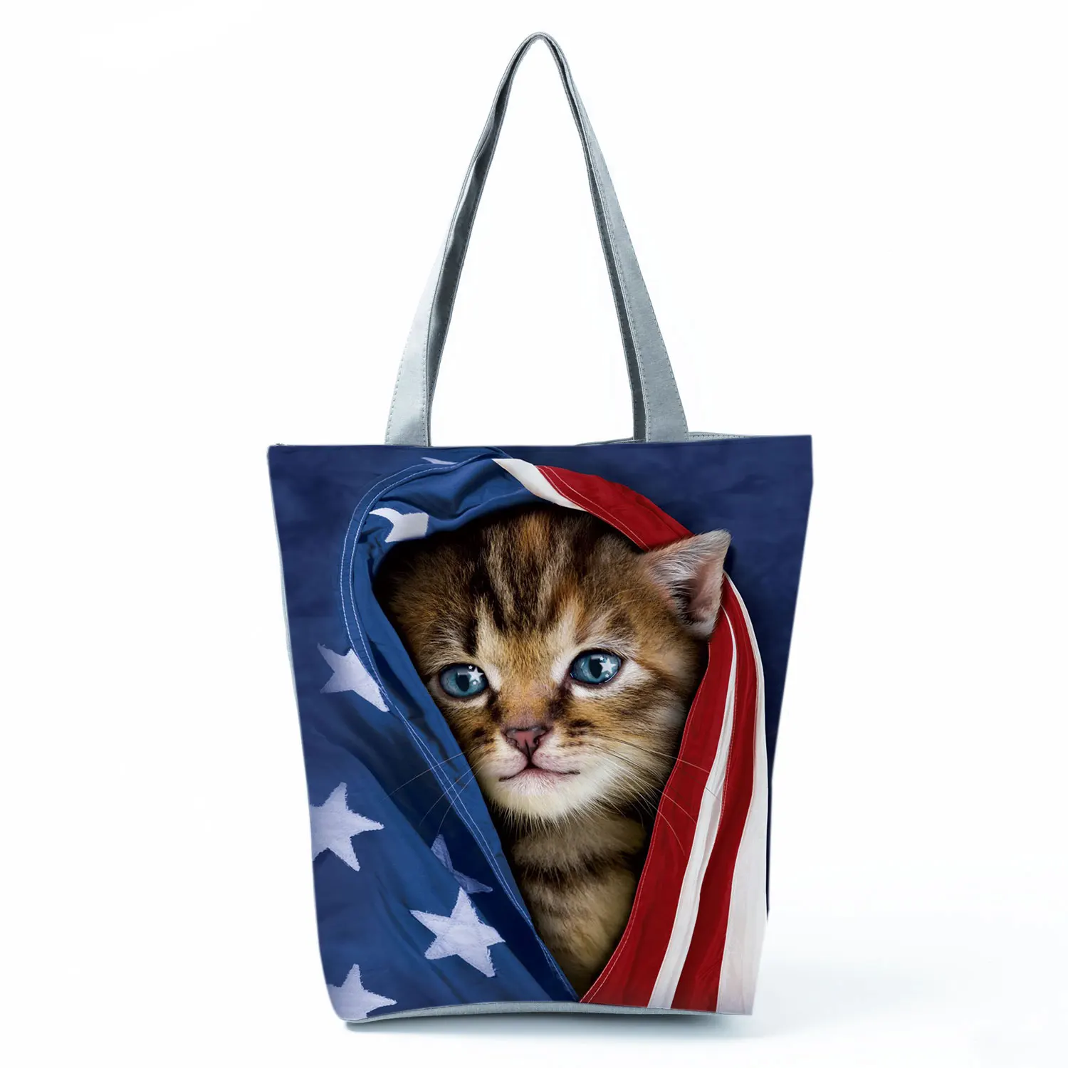 Składana torba na zakupy z kotem pojemna torba shopper Hl9535 cat tote