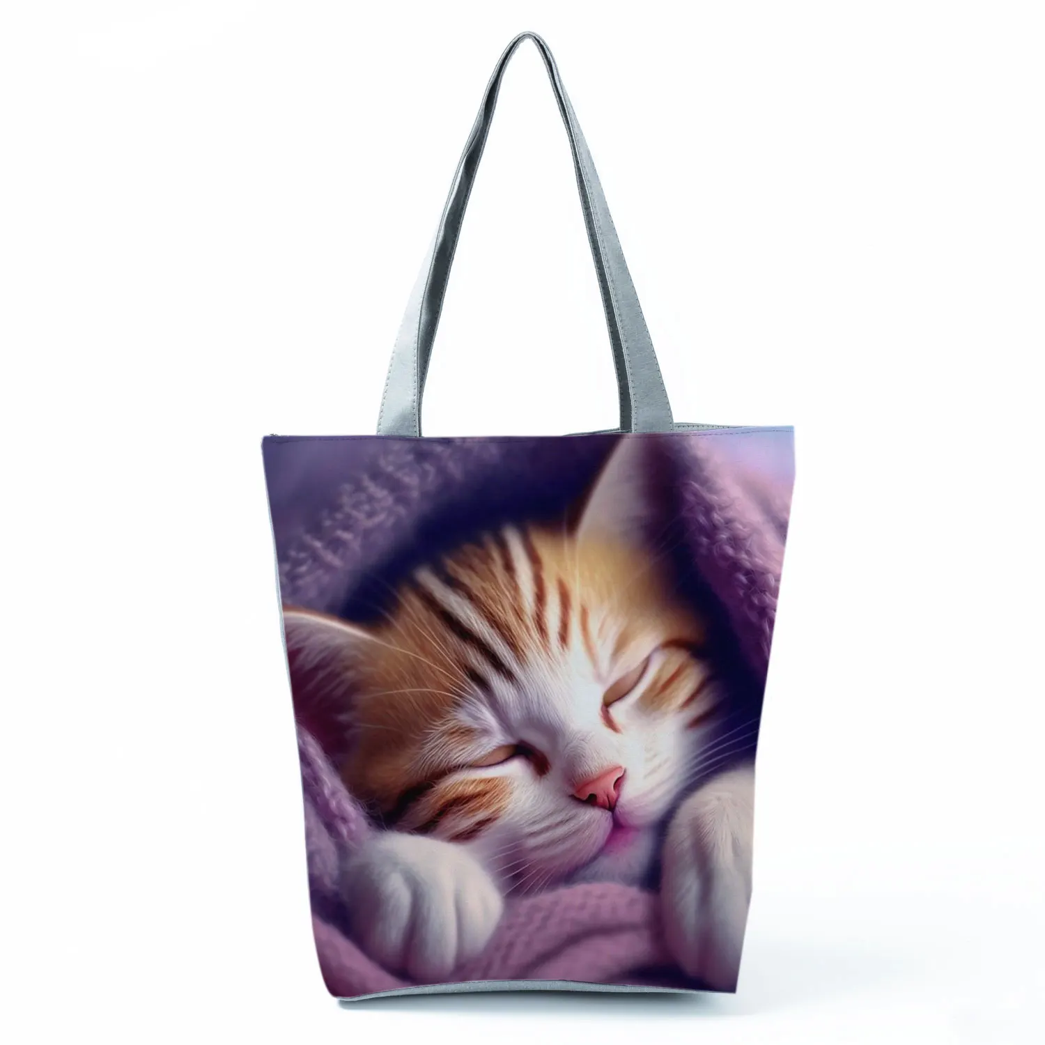 Składana torba na zakupy z kotem pojemna torba shopper Hl9536 cat tote