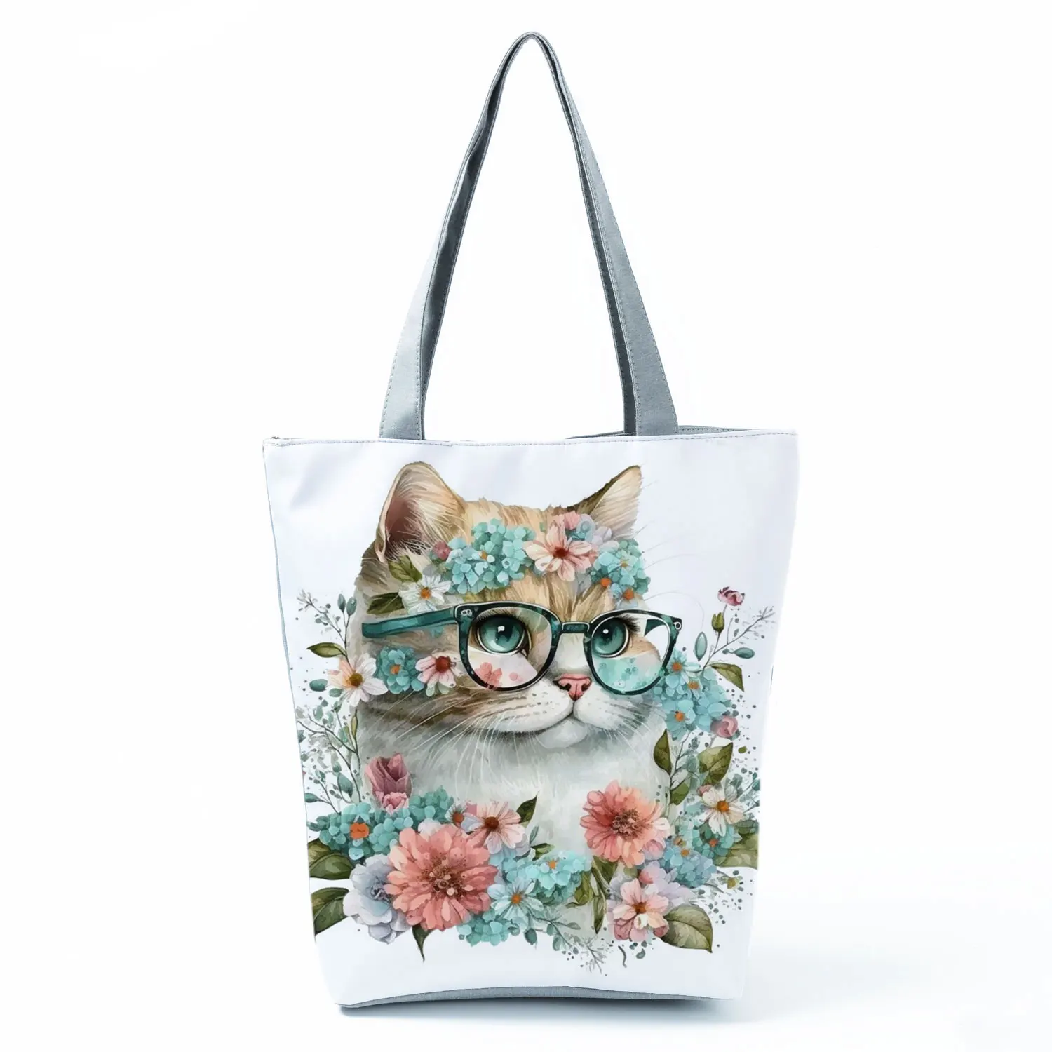 Składana torba na zakupy z kotem pojemna torba shopper Hl9537 cat tote