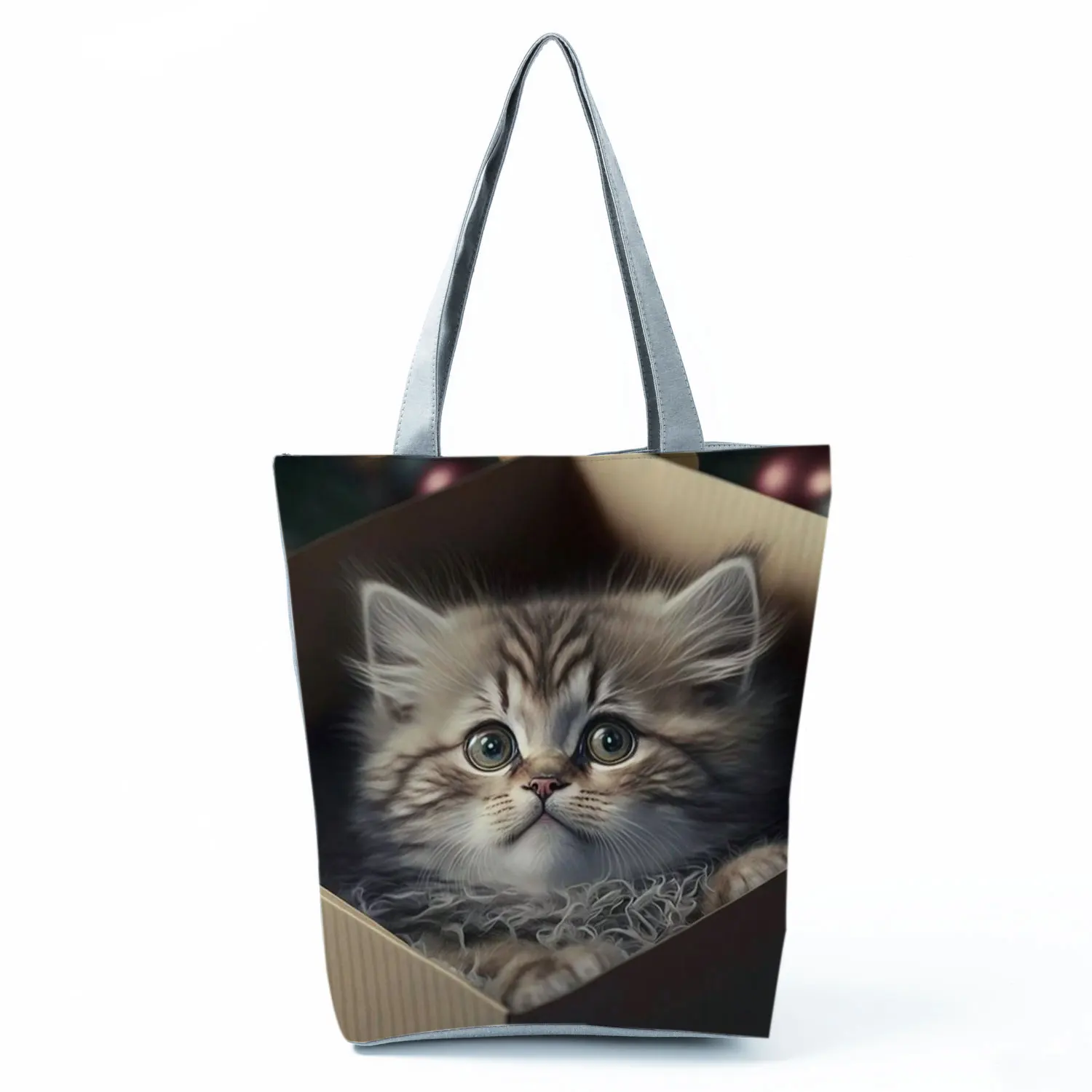 Składana torba na zakupy z kotem pojemna torba shopper Hl9544 cat tote