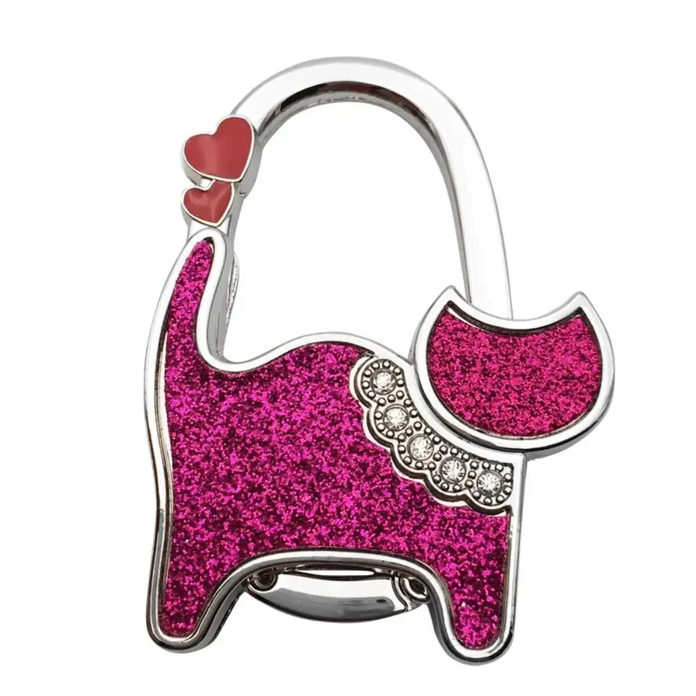 Składany haczyk na torebkę w kształcie kota Brąz