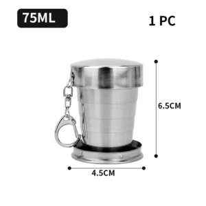 Składany kubek podróżny stalowy 250 ml Błękitny