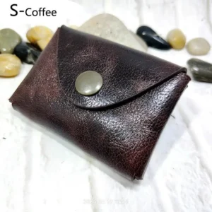 Skórzana saszetka na pasek - etui na klucze i dokumenty S coffee(ykk button)