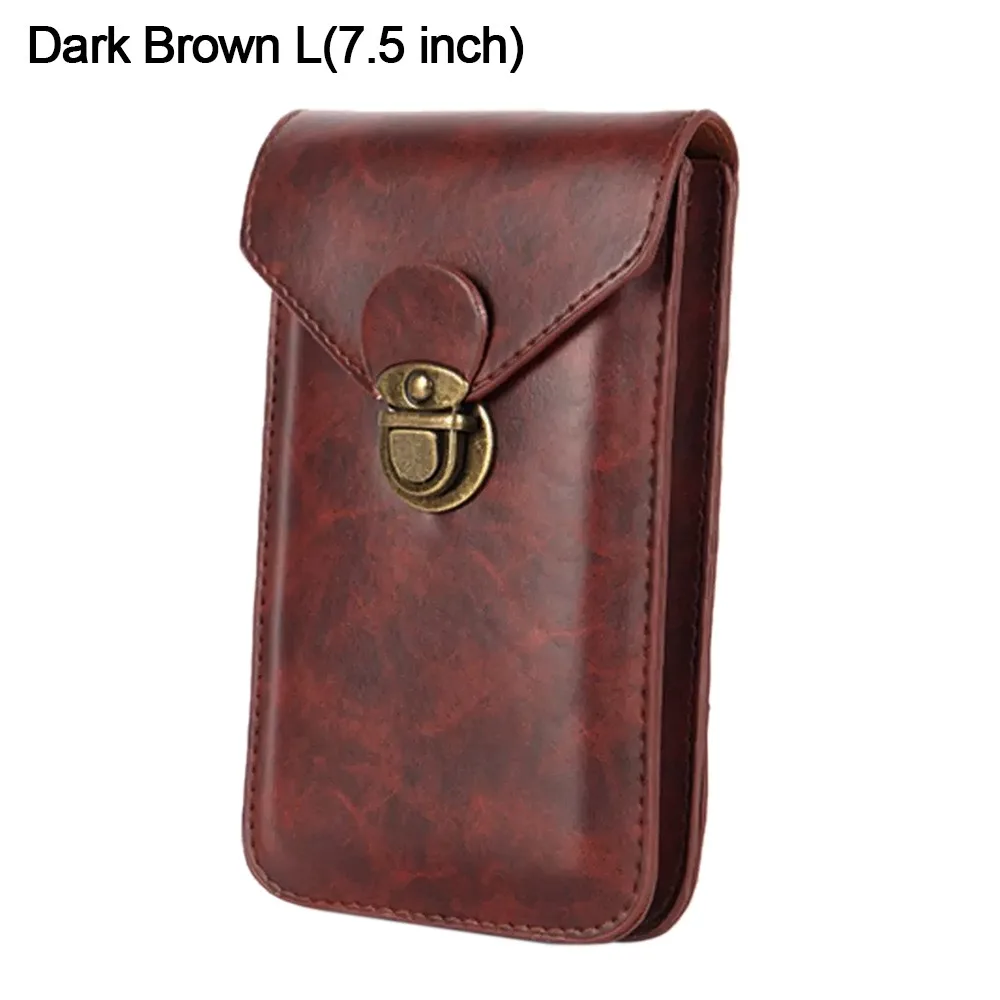 Skórzana saszetka na pasek na telefon Dark brow l 7.5inch