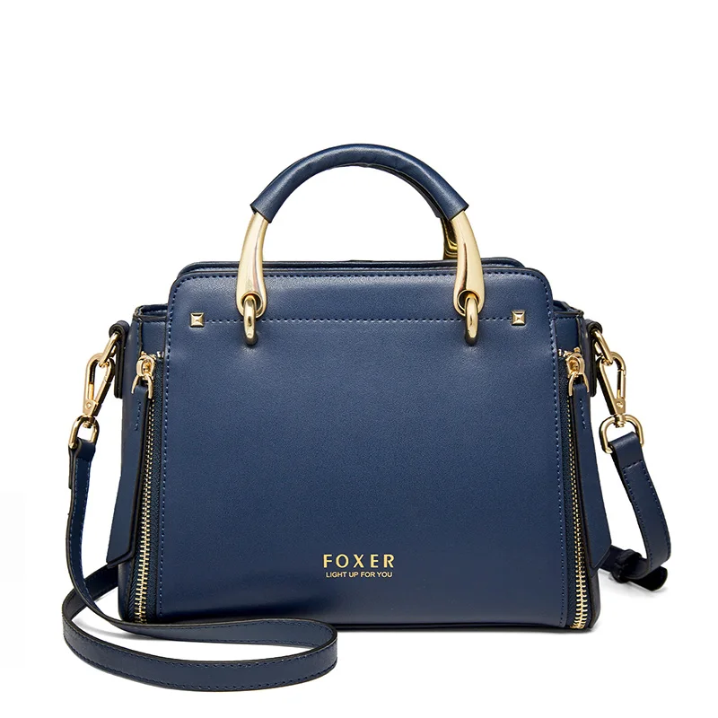 Skórzana torebka shopper FOXER – elegancki tote na ramię 928019f1g
