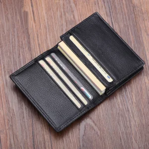 Skórzane etui na karty i dokumenty z prawdziwej skóry Styl 1 czarny