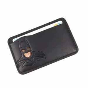 Skórzane etui na karty z motywem maski superbohatera Face on left