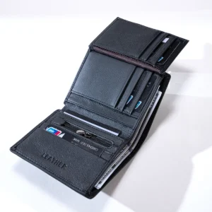 Skórzany męski portfel pionowy z ochroną RFID Uniwersalny