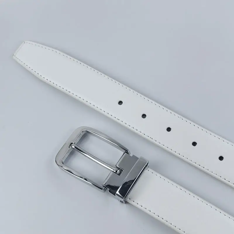 Skórzany pasek unisex w stylu koreańskim z metalową sprzączką Zielony