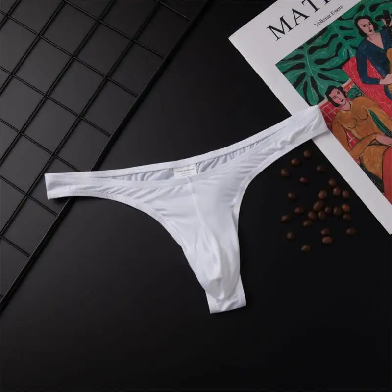 Slipy męskie bikini z nylonu w jednolitym kolorze Biały