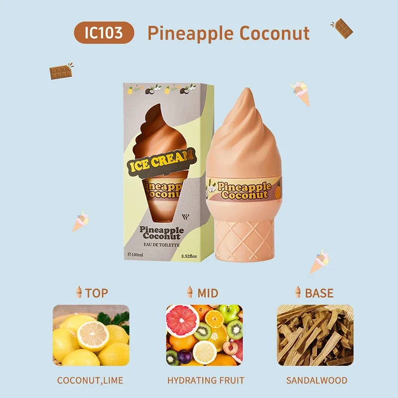 Ice Cream - słodkie perfumy unisex o zapachu lodów 100 ml Khaki