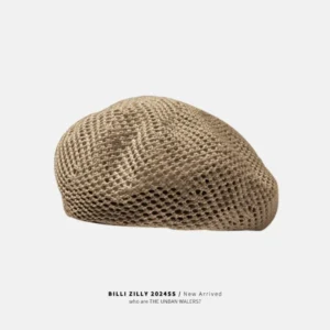 Słomkowy beret przeciwsłoneczny w stylu francuskim Khaki