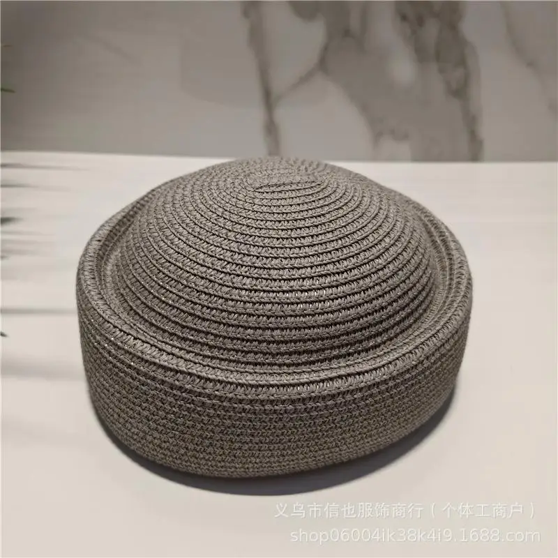 Słomkowy kapelusz bucket przeciwsłoneczny Szary