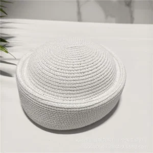 Słomkowy kapelusz bucket przeciwsłoneczny Biały