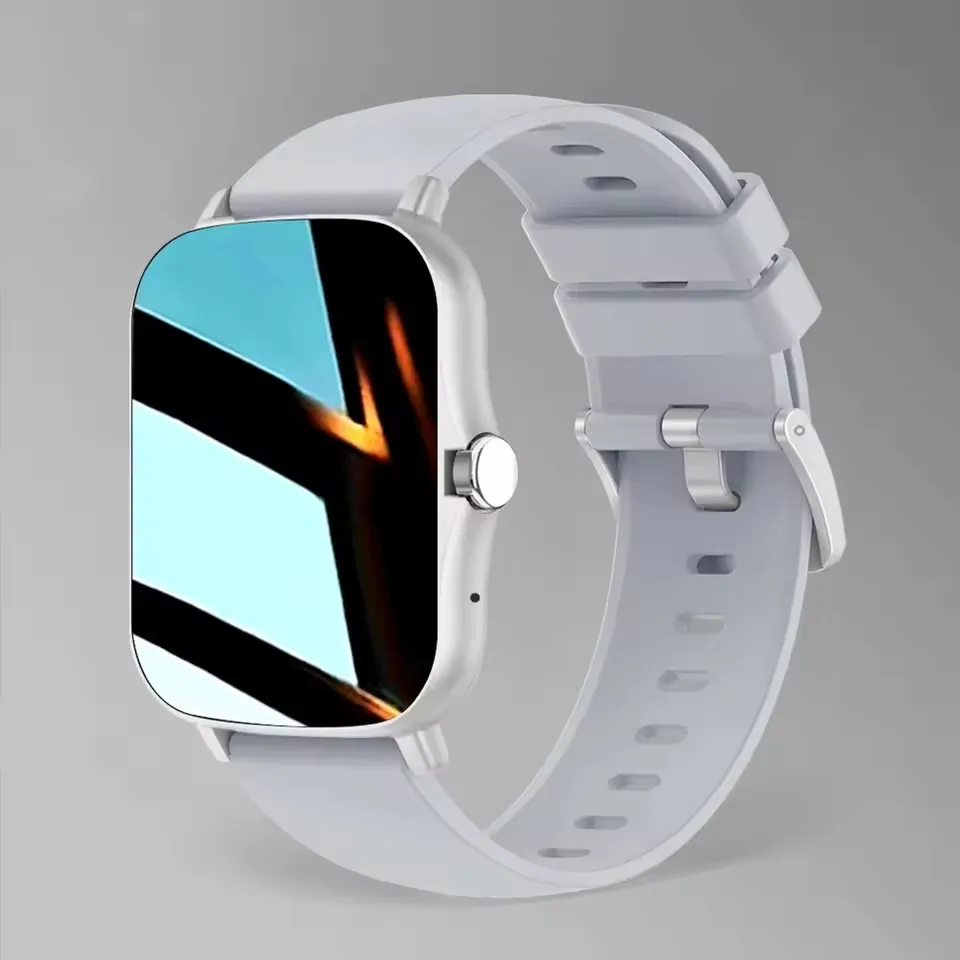 Smartwatch z ekranem 1,83 cala z pomiarem tętna i rozmowami Bluetooth Srebrny
