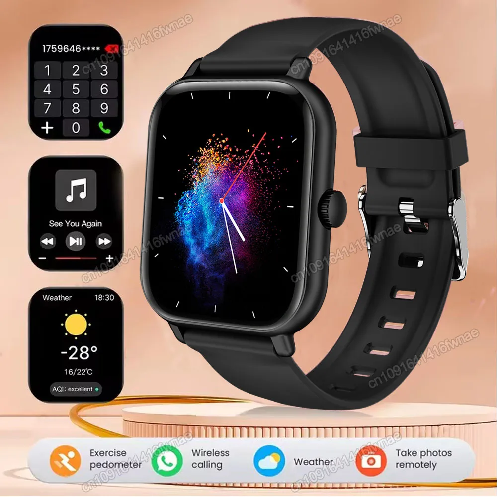 Smartwatch 2,01 cala z wyświetlaczem HD i połączeniami Bluetooth Czarny