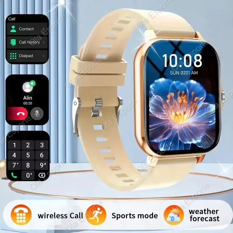 Smartwatch z bezramkowym ekranem 2.01 i pomiarem tlenu we krwi Złoty