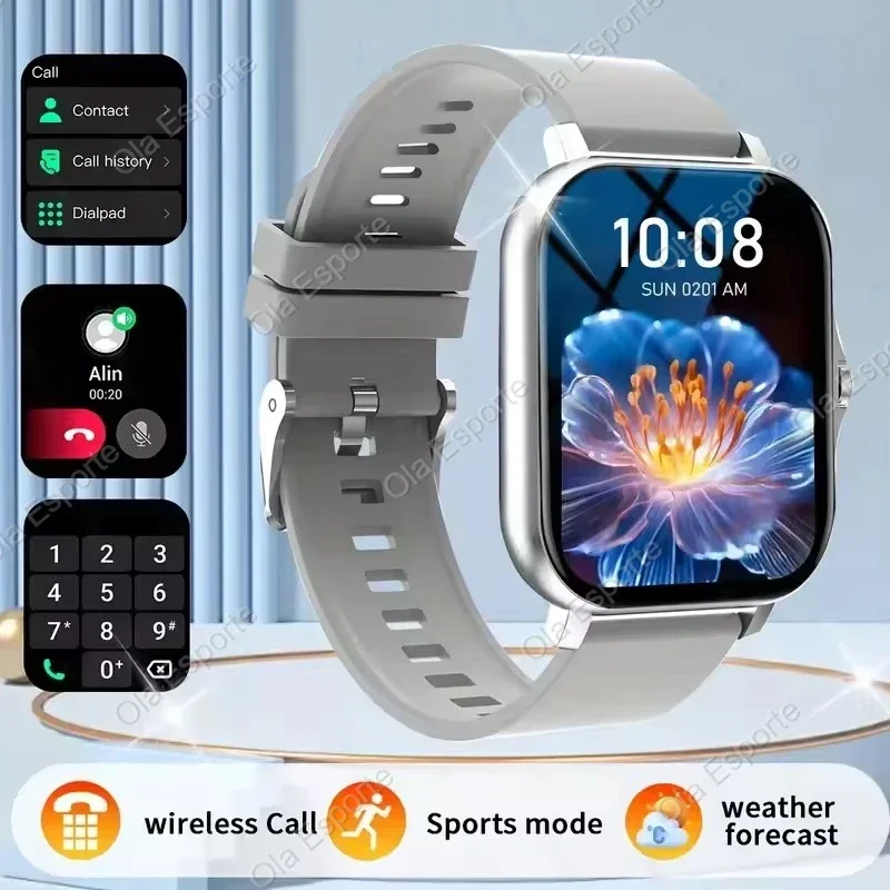 Smartwatch z bezramkowym ekranem 2.01 i pomiarem tlenu we krwi Siliver