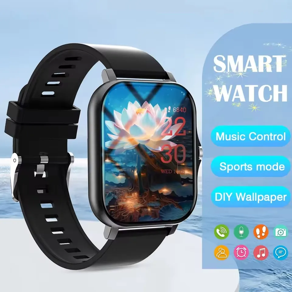 Smartwatch 2026 z funkcją połączeń Bluetooth i pomiarem zdrowia Czarny