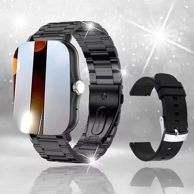Smartwatch 2026 z funkcją połączeń Bluetooth i pomiarem zdrowia Black20szstrap