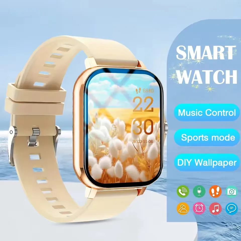 Smartwatch 2026 z funkcją połączeń Bluetooth i pomiarem zdrowia Złoty