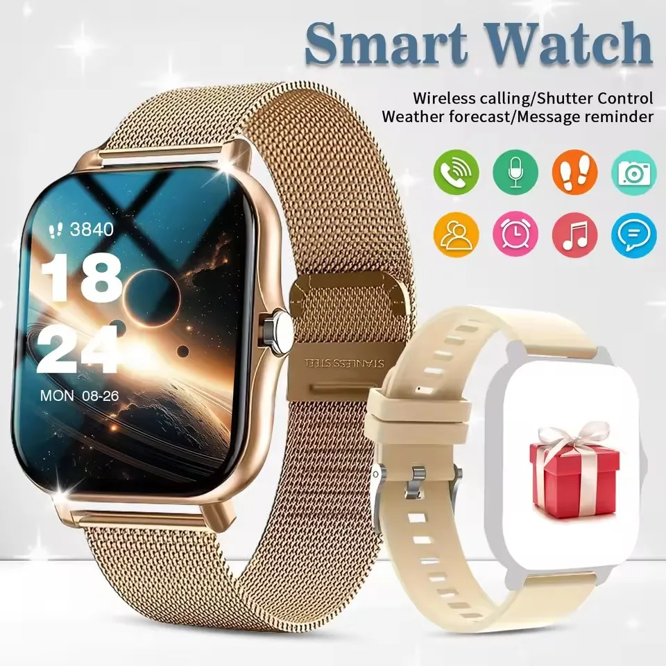 Smartwatch 2026 z funkcją połączeń Bluetooth i pomiarem zdrowia Gold20milan