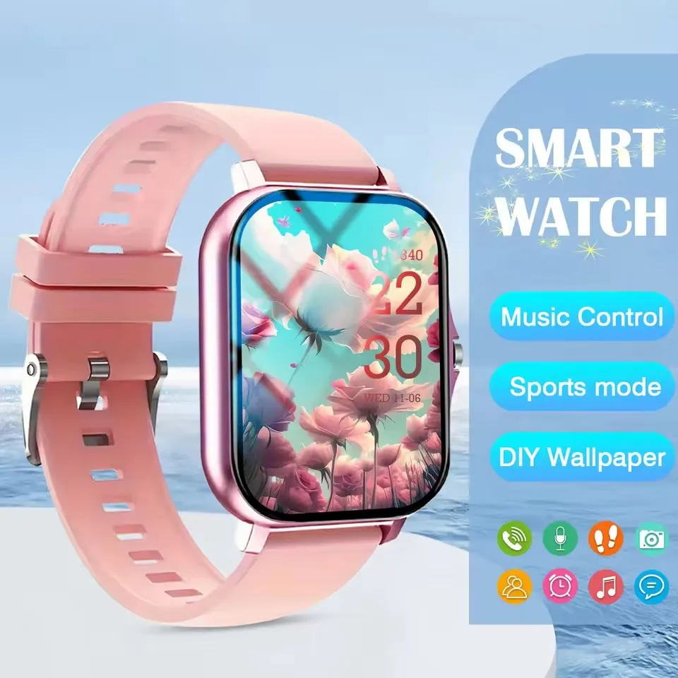 Smartwatch 2026 z funkcją połączeń Bluetooth i pomiarem zdrowia Różowy