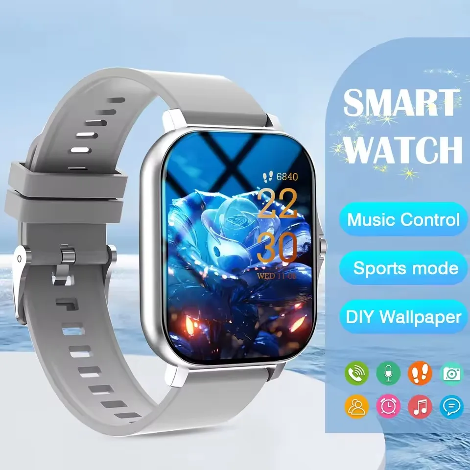 Smartwatch 2026 z funkcją połączeń Bluetooth i pomiarem zdrowia Srebrny