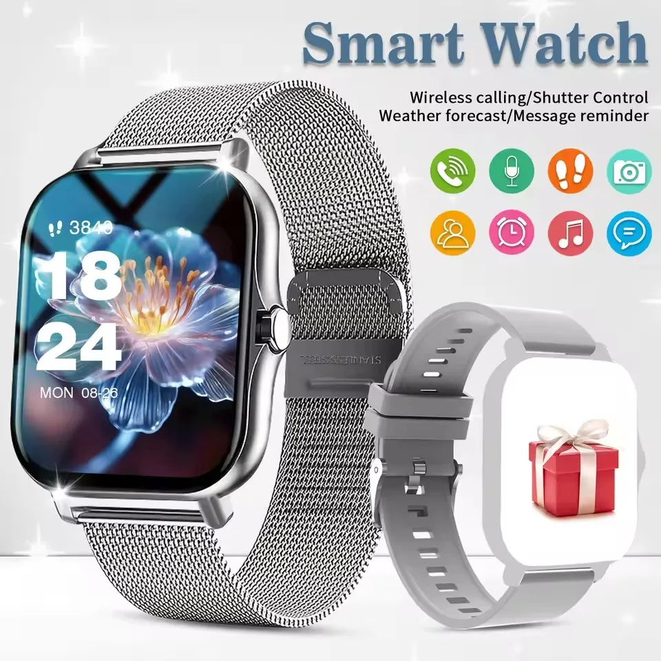 Smartwatch 2026 z funkcją połączeń Bluetooth i pomiarem zdrowia Silver20milan