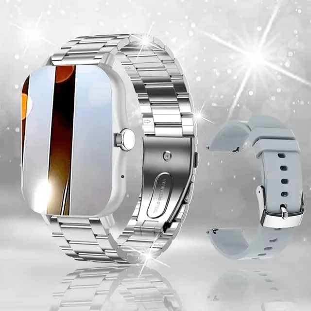 Smartwatch 2026 z funkcją połączeń Bluetooth i pomiarem zdrowia Silver20szstrap