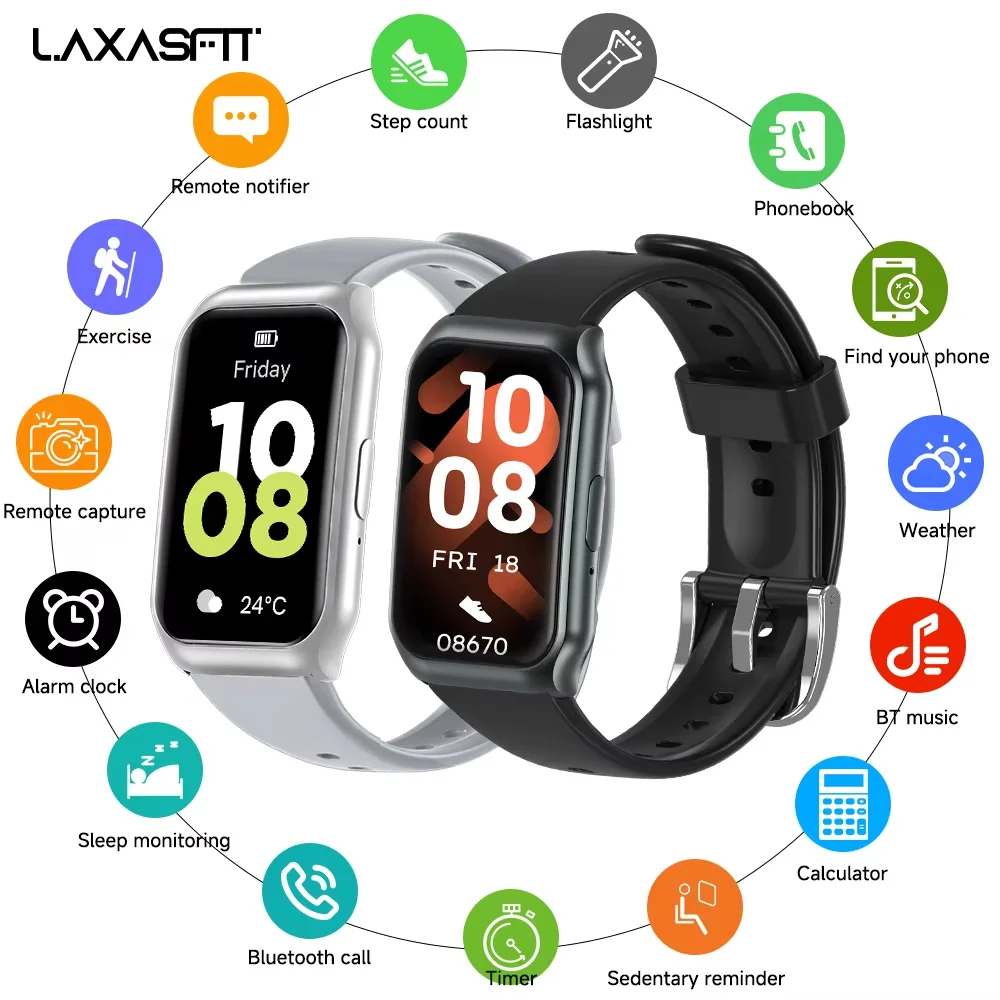 Smartwatch z Bluetooth i pomiarem tętna dla kobiet i mężczyzn Black18milan