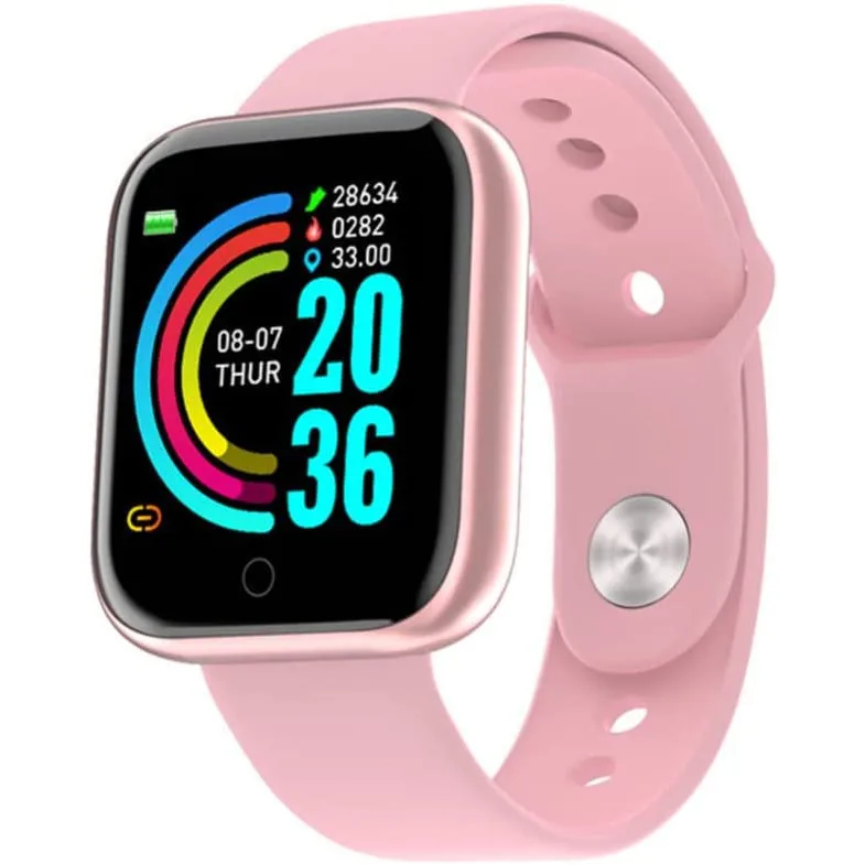 Smartwatch D20 sportowy z Bluetooth i monitorem aktywności Różowy