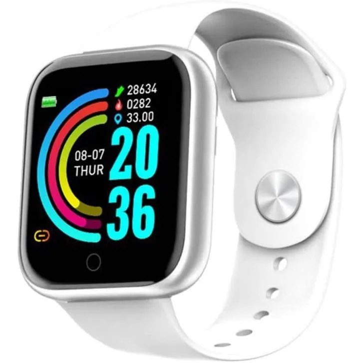 Smartwatch D20 sportowy z Bluetooth i monitorem aktywności Biały
