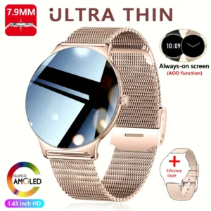 Smartwatch damski ChiBear ultracienki z ekranem AMOLED i Bluetooth Różowy