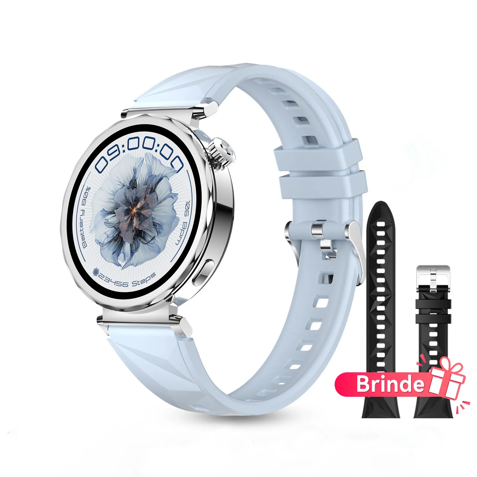 Smartwatch damski AURAIF Ella 4 z ekranem AMOLED i Bluetooth Srebrny