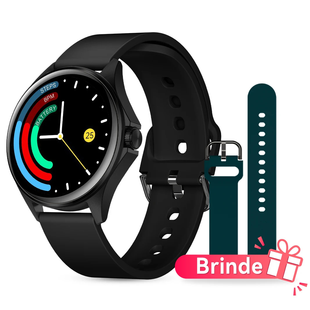 Smartwatch damski AURAFIT ELLA z ekranem AMOLED i monitorem cyklu Czarny