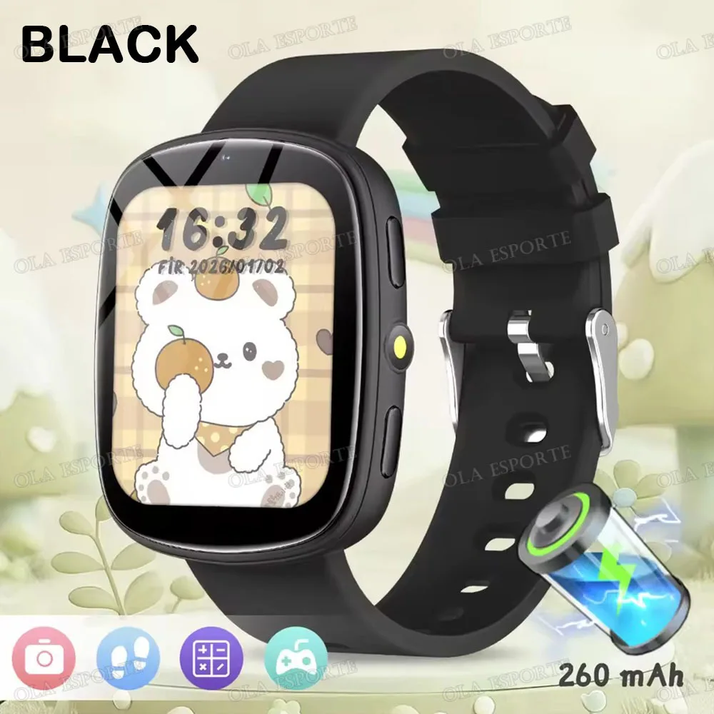 Smartwatch dla dzieci z aparatem i 22 grami, ekran HD 1.83 Czarny