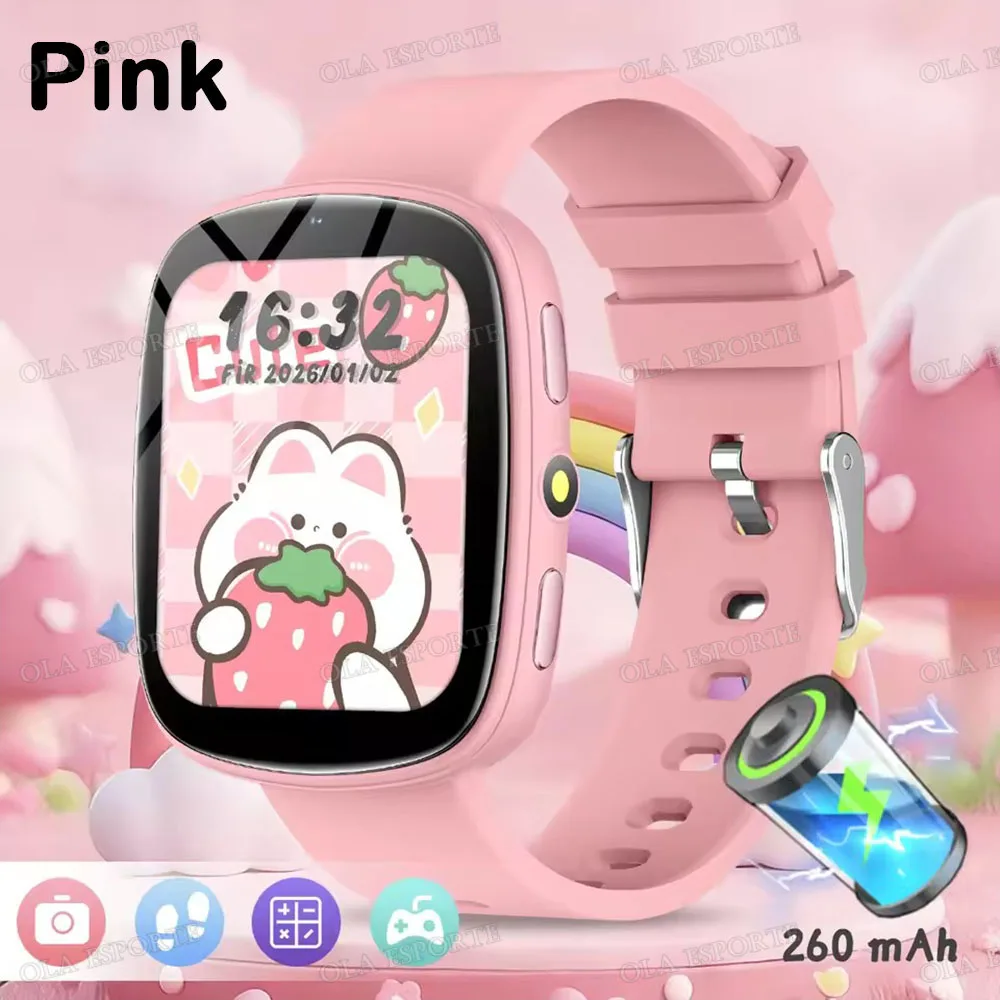 Smartwatch dla dzieci z aparatem i 22 grami, ekran HD 1.83 Różowy