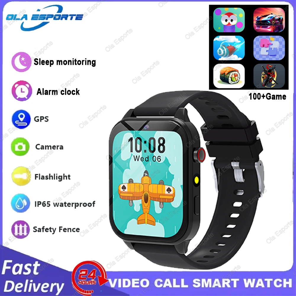 Smartwatch dla dzieci z aparatem, grami i latarką Czarny